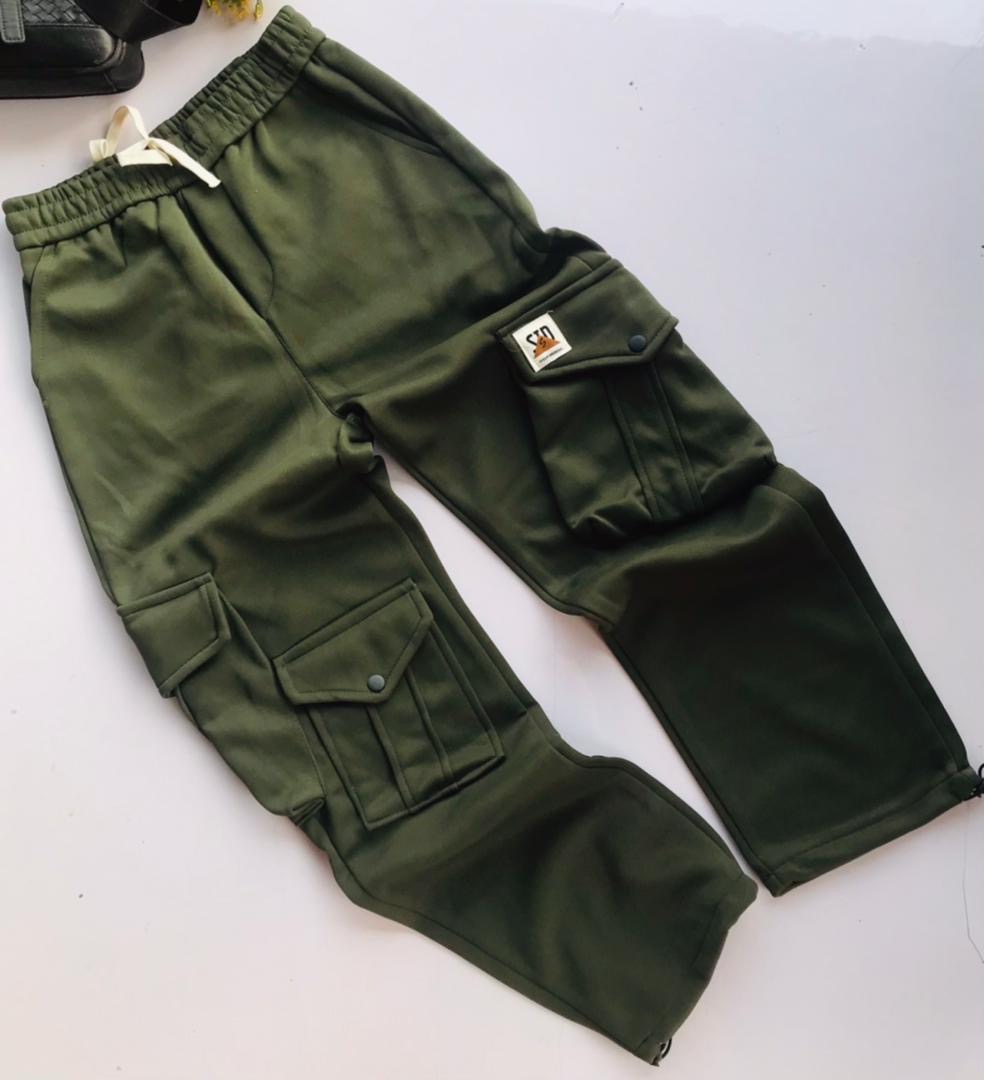 olive green cargo jogger pants. 