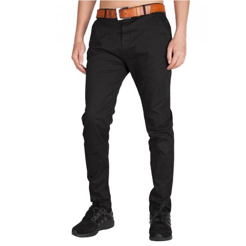 pair of black slim-fit chino trousers,